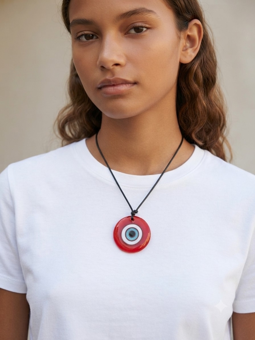 Red Evil Eye Pendant Necklace - Women Jewelry